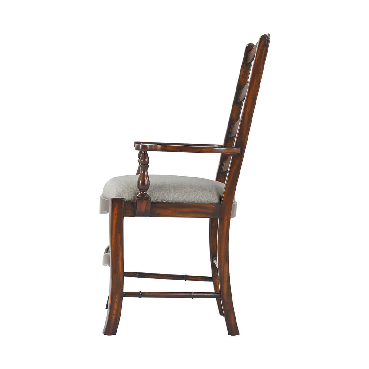 Armchair side profile showing seat cushion.