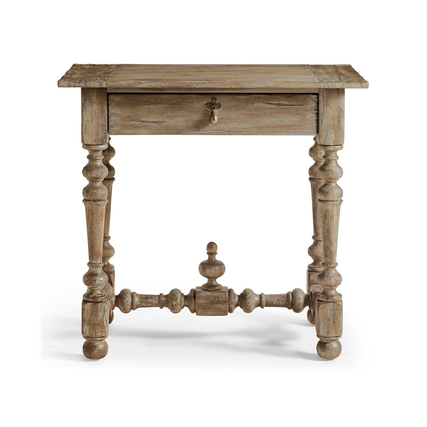 Nightstand with front drawer closed, frontal view.