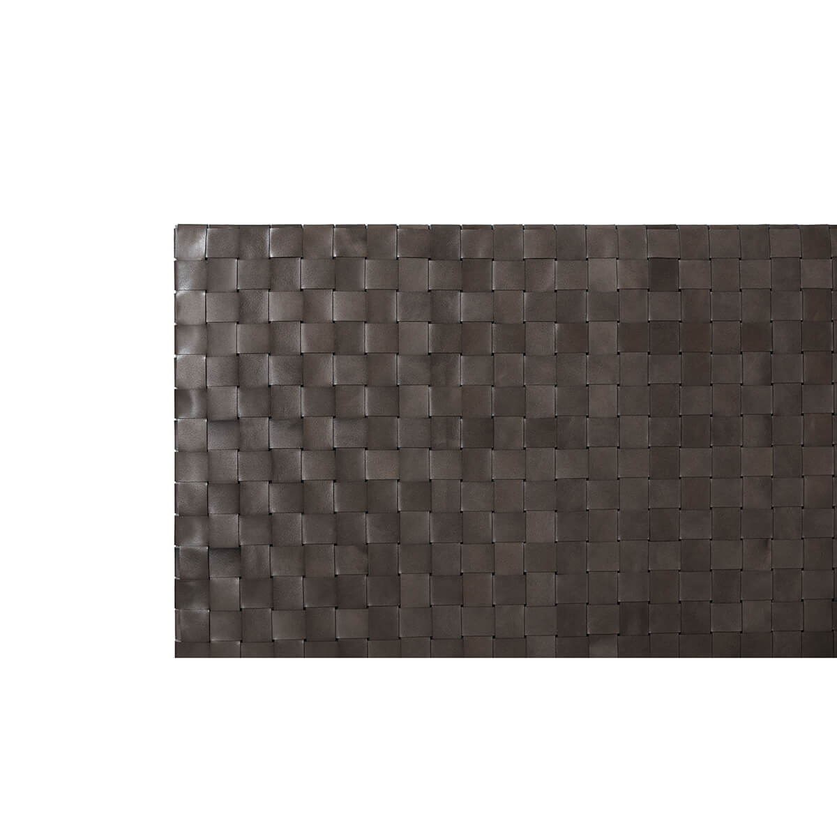 Close-up of woven headboard, European Greyed Oak Bed.