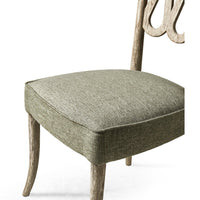 Close-up of seating on European modern dining chair.
