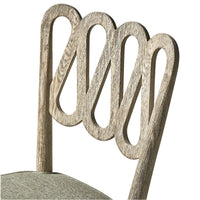 Backrest design of European modern dining chair detail.