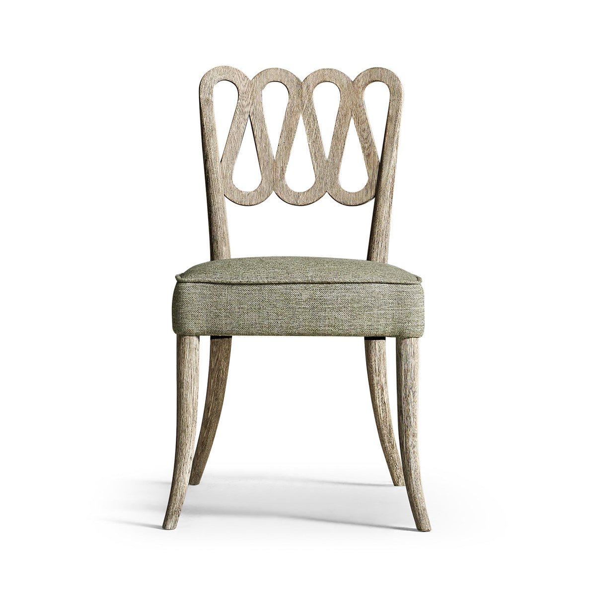 Front view of European modern dining chair display.