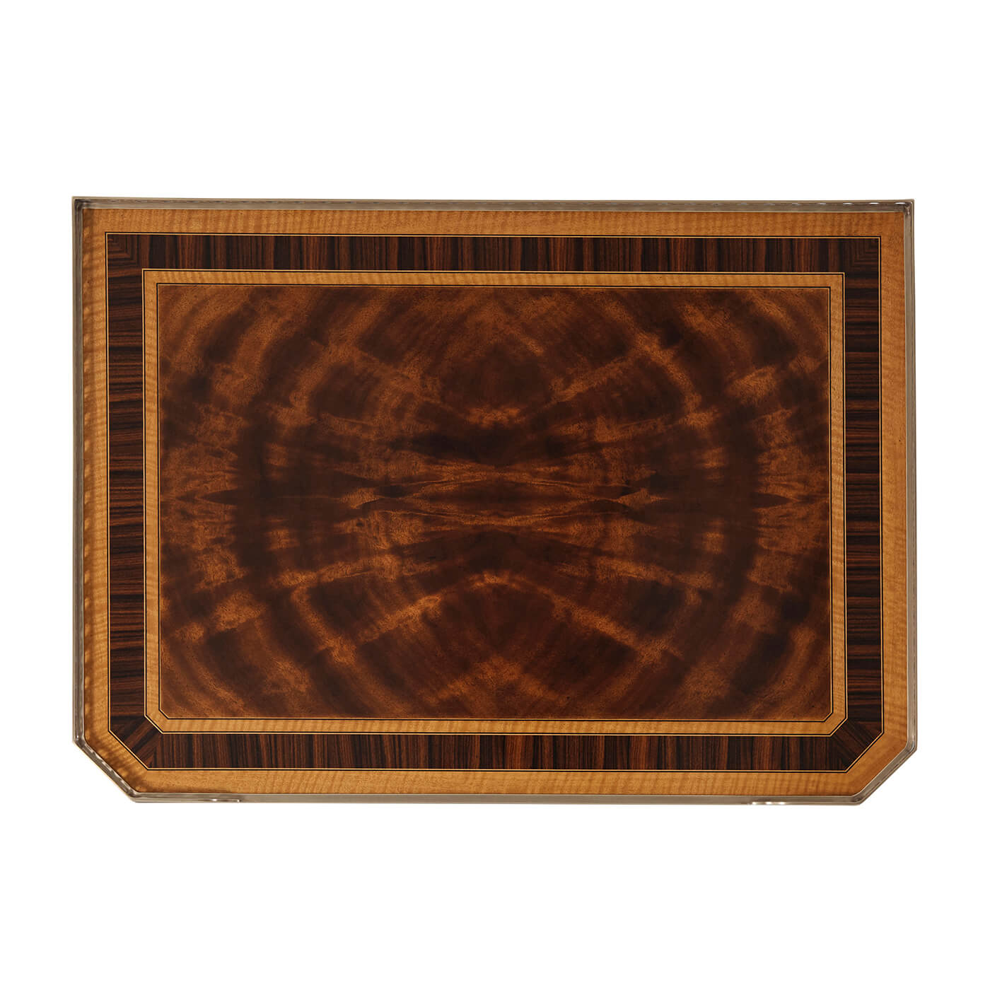 Top view showcasing intricate wooden design of nightstand.