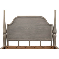 European style canopy bed, close-up of headboard design.