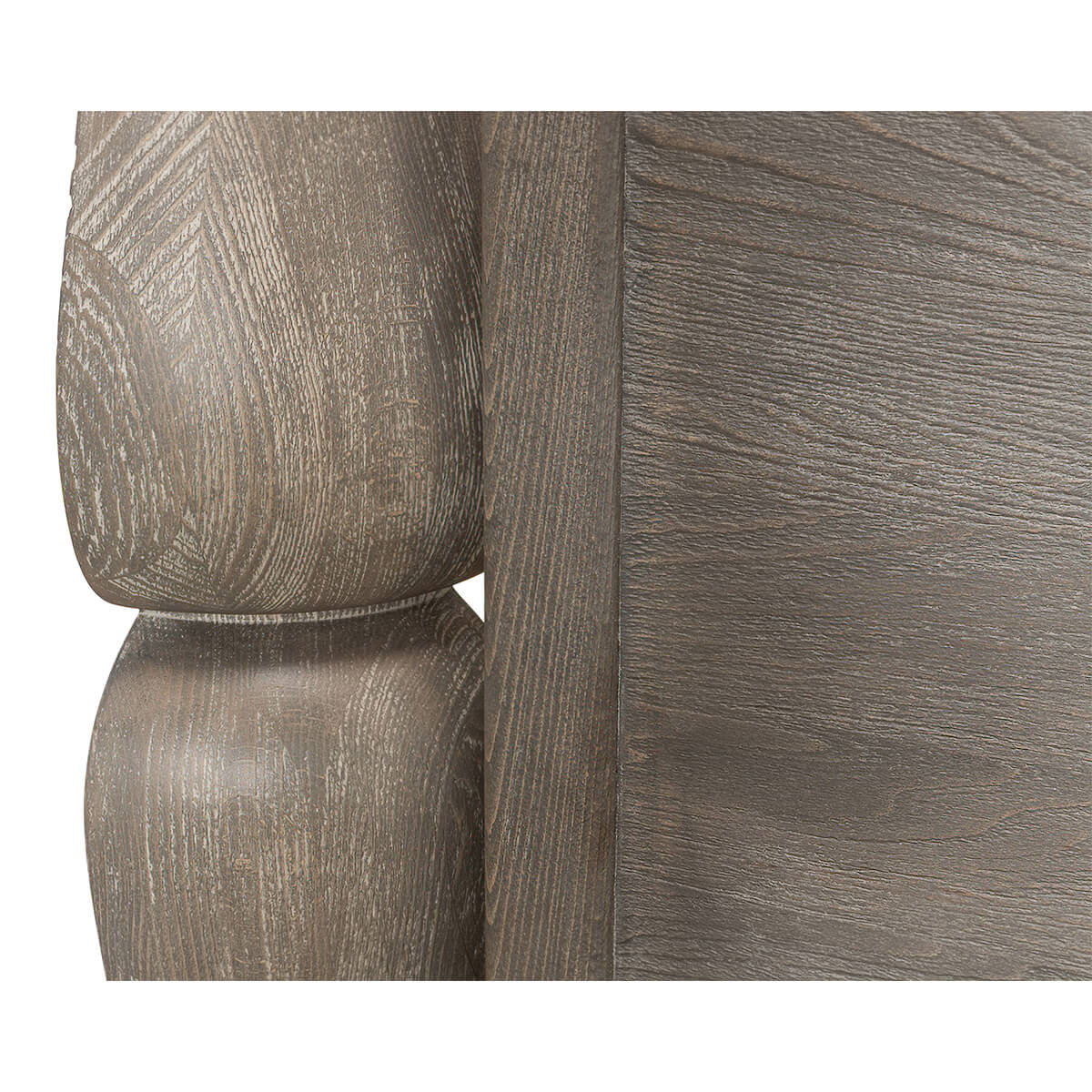 European style canopy bed, detailed close-up of corner joint.