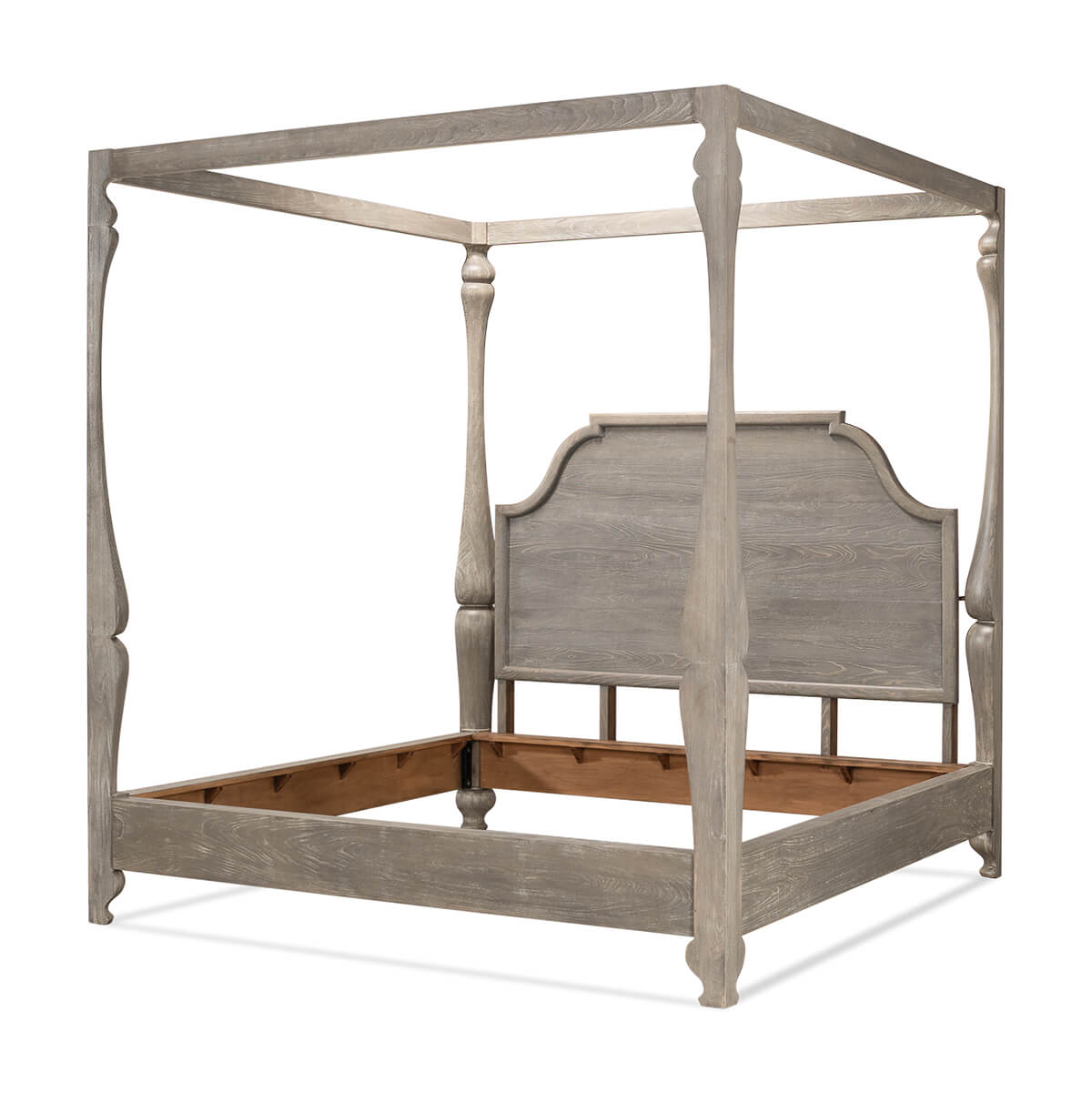 European style canopy bed, angled view without mattress.