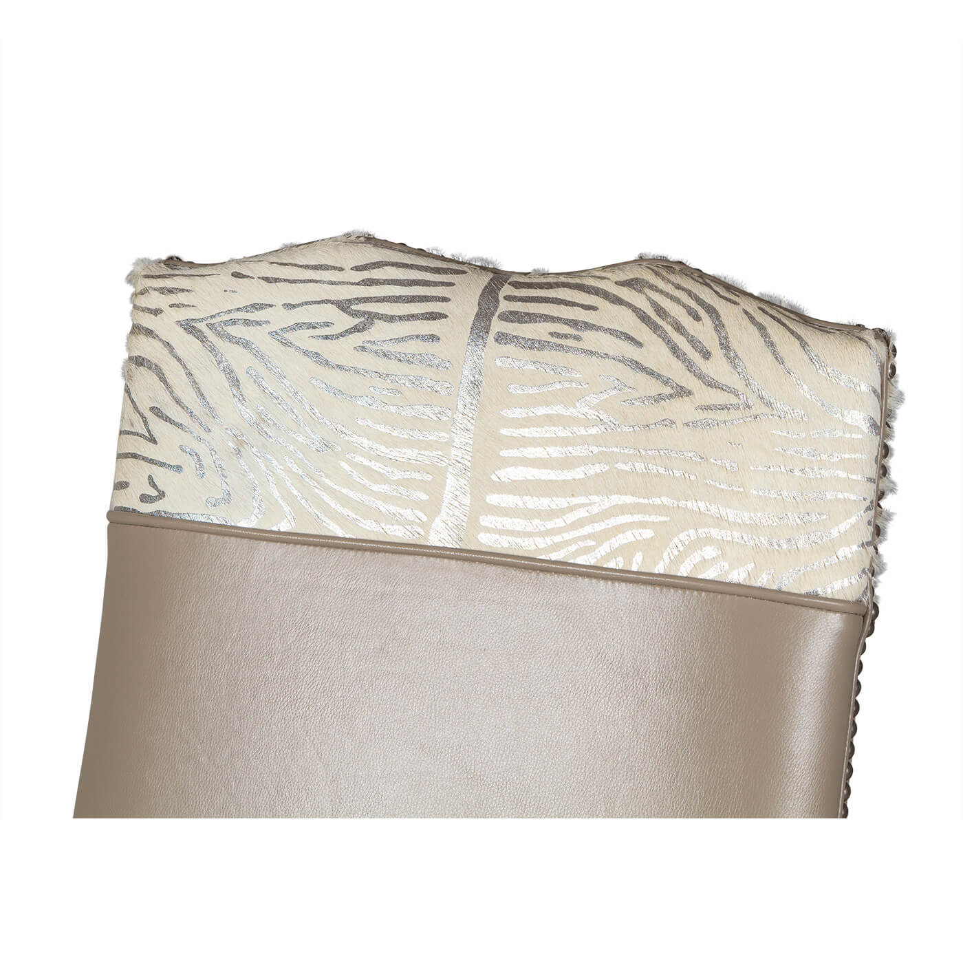Close-up of exotic leather chair back detail
