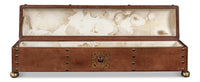 Dome-Top Leather Box with Brass Nailheads and Ball Feet
