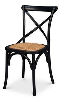 Bistro Dining Chairs in Black Bentwood with Cane Seats, Sets of 2