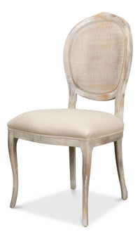 Louis XV Cane Back Dining Chairs in Gray Oak, Sets of 2