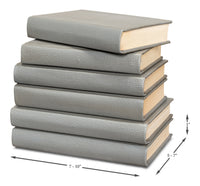 Shagreen Book Set of 12 in Storm Gray, Pebbled Leather - view 10