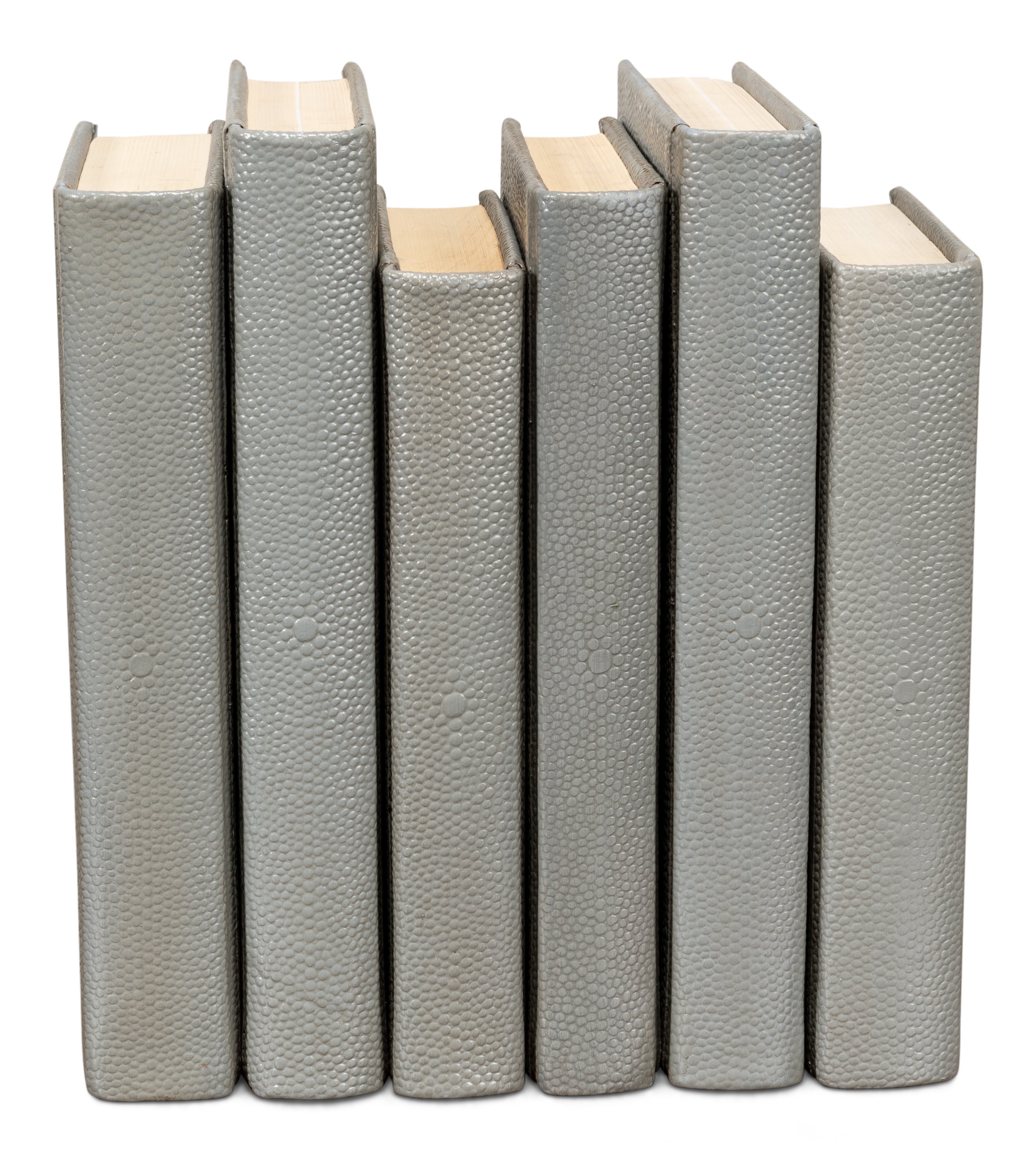Shagreen Book Set of 12 in Storm Gray, Pebbled Leather - view 4