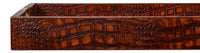 Croc Leather Tray in Cognac