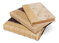 Leather Bound Ivory Book Set with Decorated Spines, Set of 24 - view 4