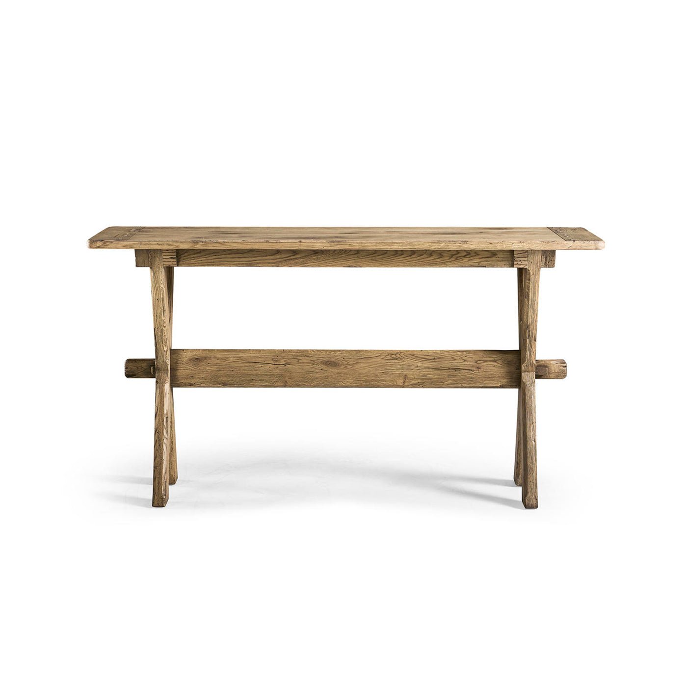 Front view of Faded Oak Console Table, minimalist design.