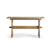 Front view of Faded Oak Console Table, minimalist design.