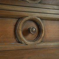 Farmhouse rustic sideboard, close-up of drawer handle.