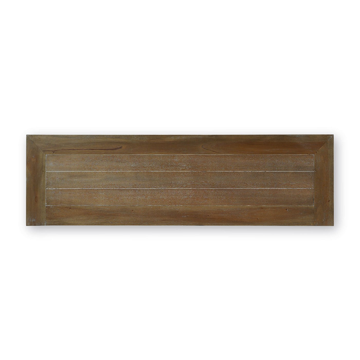 Farmhouse rustic sideboard, top view.