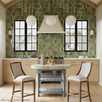 Farmhouse Butcher Block Kitchen Island - Rustic Oak Finish