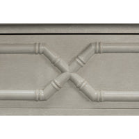 Faux bamboo chest, drawer front bamboo detail.