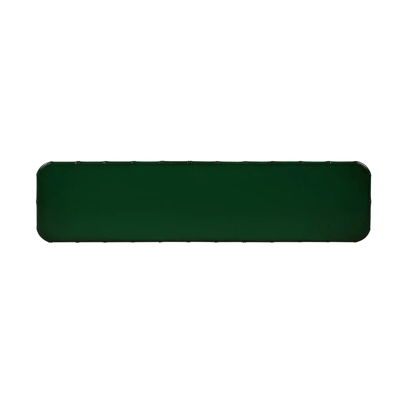 Faux bamboo console table, jade green, top view.