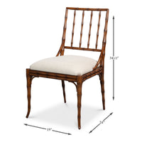 Faux Bamboo Dining Chairs in Warm Tobacco Brown, Sets of 2 - view 12