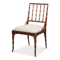 Faux Bamboo Dining Chairs in Warm Tobacco Brown, Sets of 2
