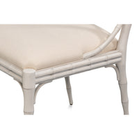 Faux Bamboo Dining Chairs in White with Cream Chenille, Sets of 2 - view 10