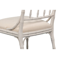 Faux Bamboo Dining Chairs in White with Cream Chenille, Sets of 2 - view 7
