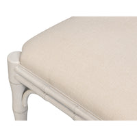 Faux Bamboo Dining Chairs in White with Cream Chenille, Sets of 2 - view 9