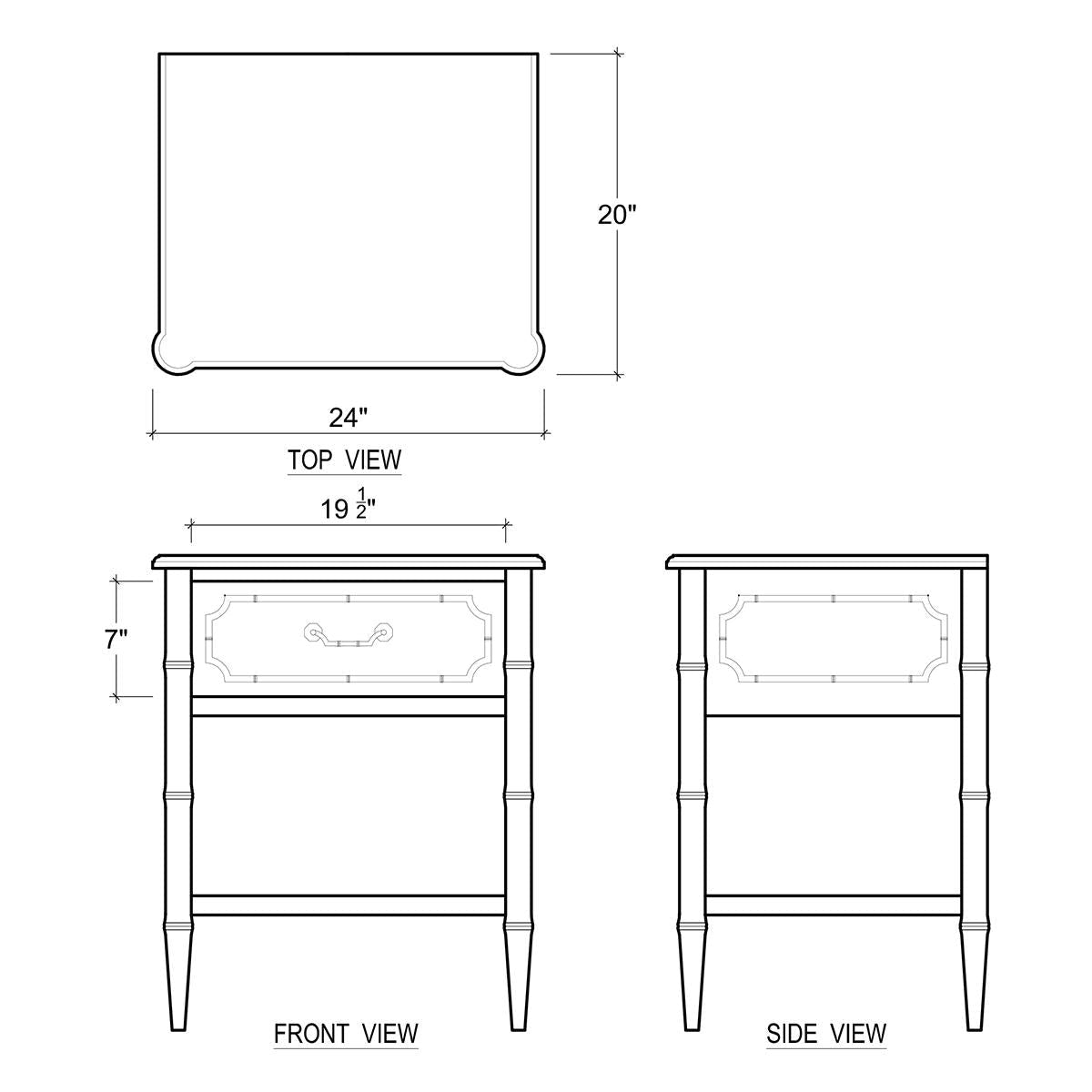Faux Bamboo Hollywood Regency End Table - English Georgian America