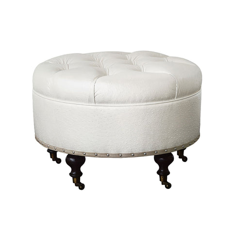 Faux Ostrich Leather Ottoman