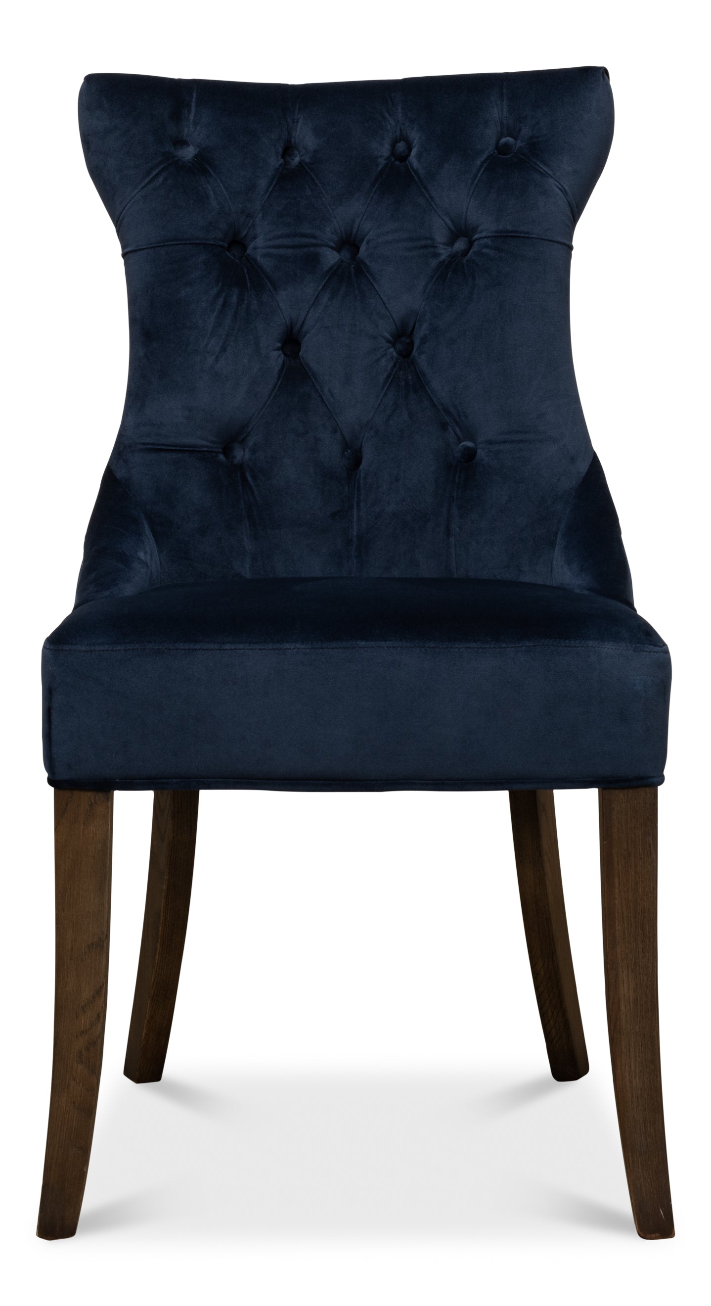 Tufted Velvet Dining Chairs in Navy Blue, Sets of 2 - view 2