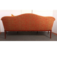 Back view of Federal sofa showing fabric pattern and shape.
