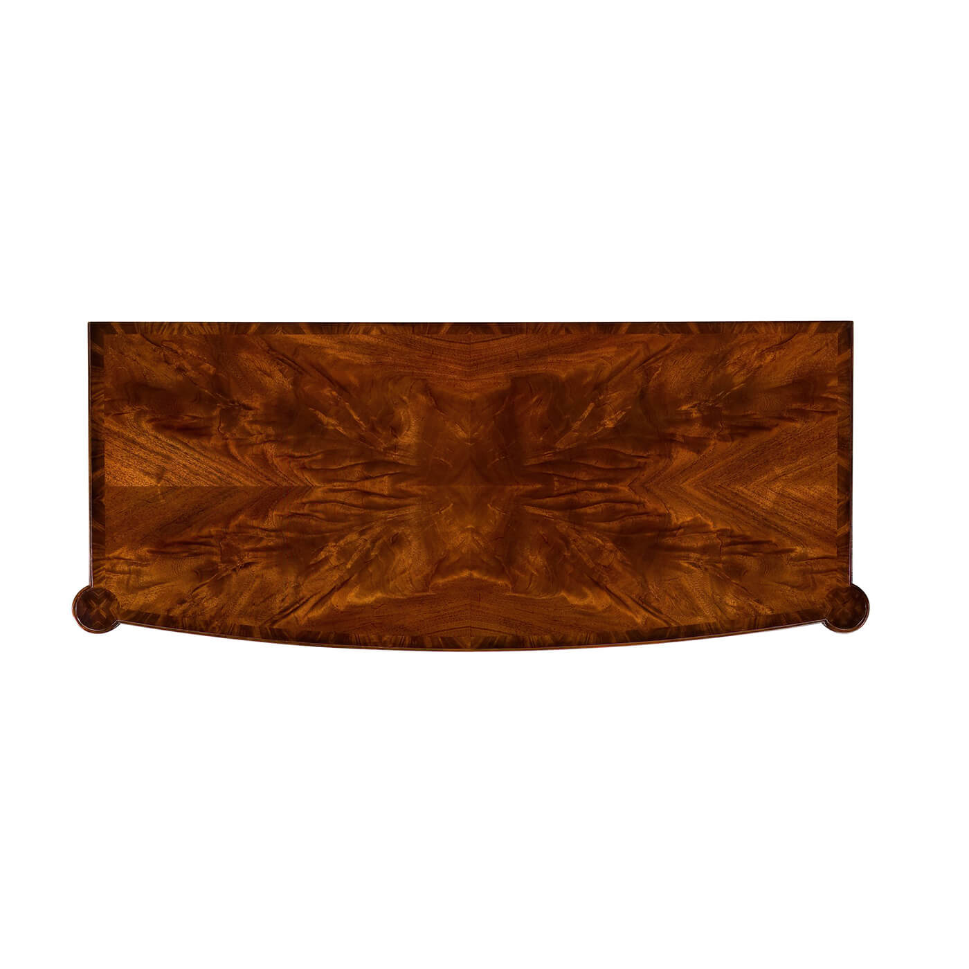 Top view of federal mahogany chest showing wood grain.