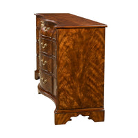 Chippendale dresser side angle, rich mahogany texture.