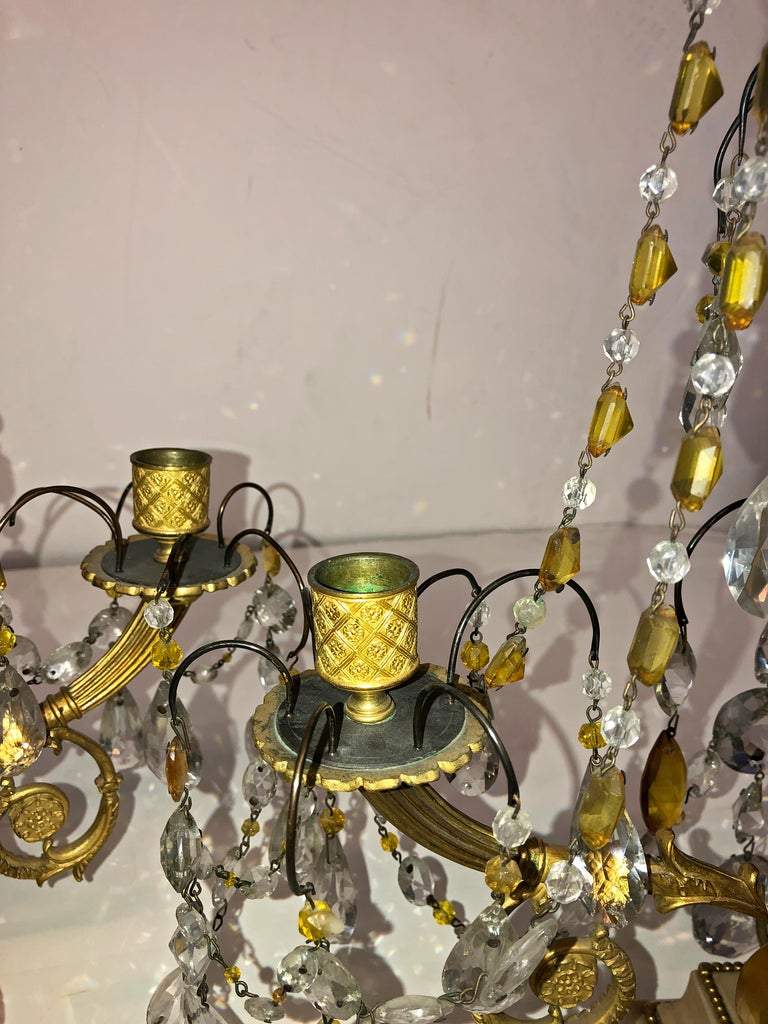 Candle holder detail on elegant Russian candelabra.