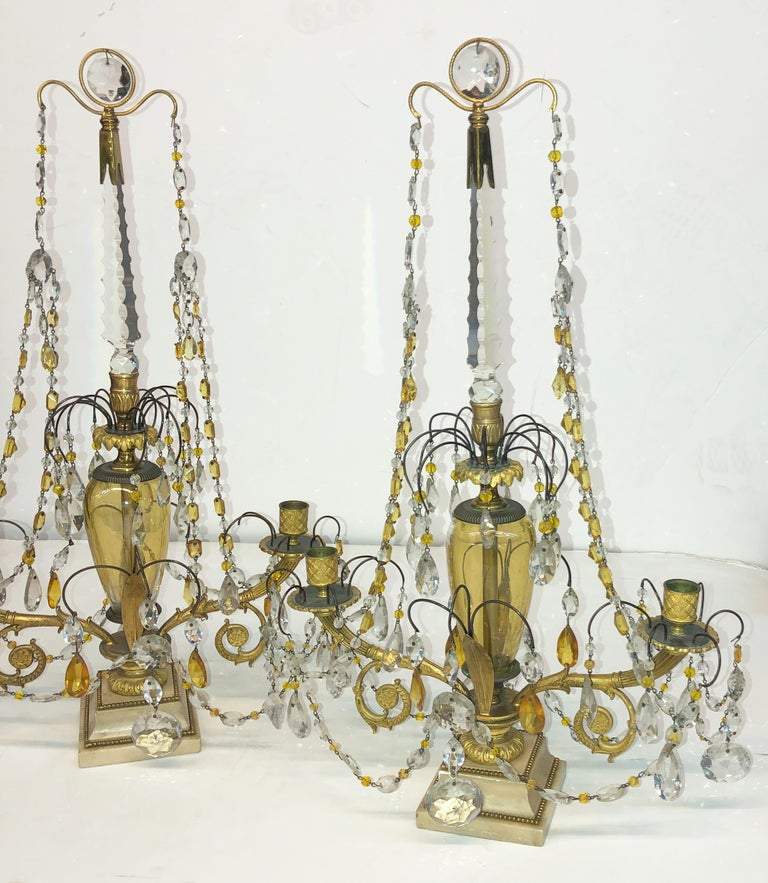Detailed view of Russian candelabra design and structure.
