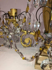 Side view of Russian candelabra's decorative elements.