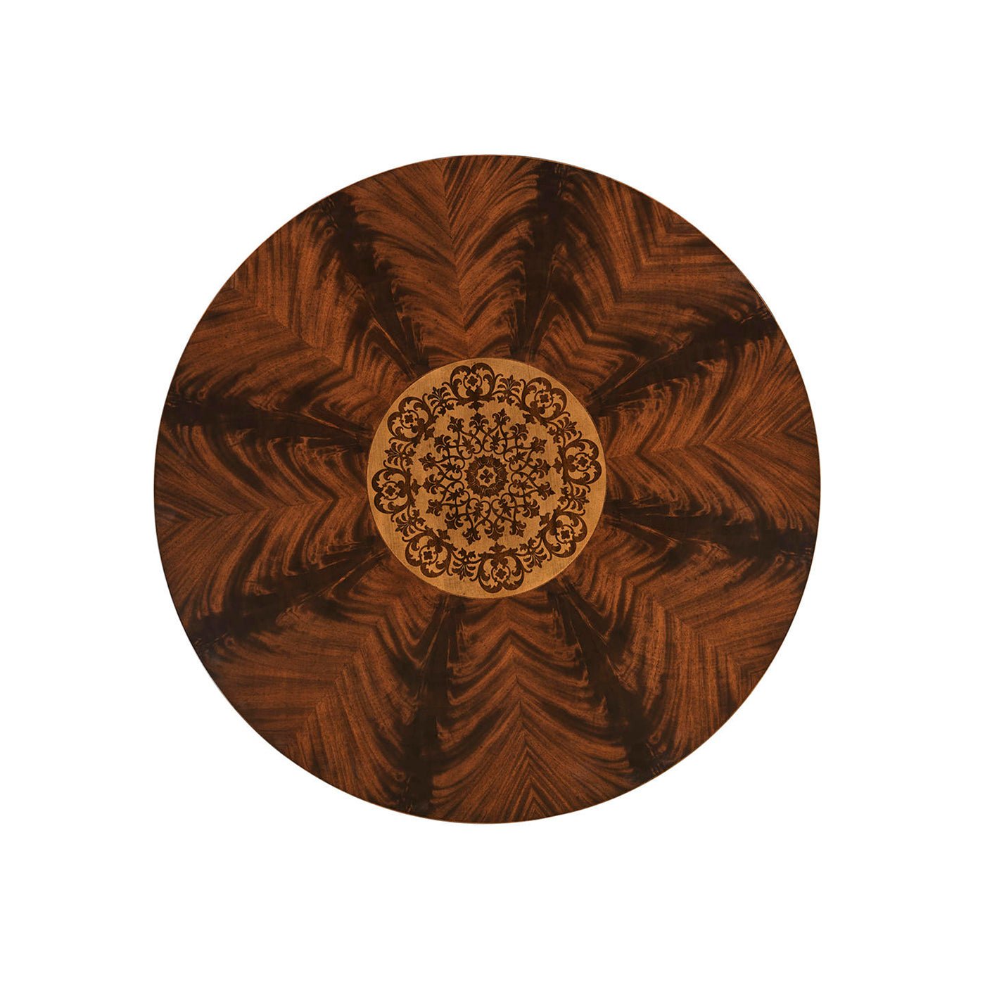 Top view of finely inlaid center table design.