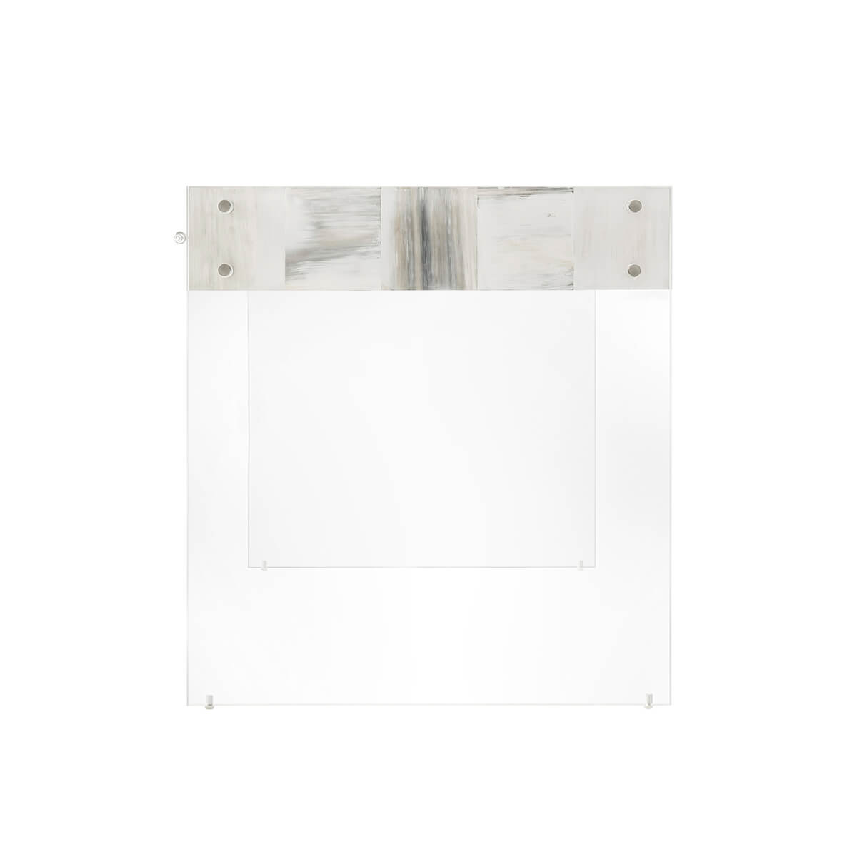 Side view of modern desk with transparent acrylic sides.