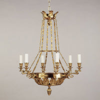 Detailed view of entire Empire chandelier design.