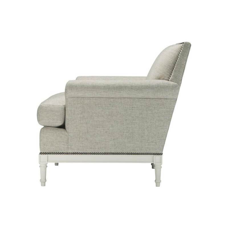 French 18th Century inspired armchair side view.