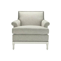 French 18th Century inspired armchair front view.