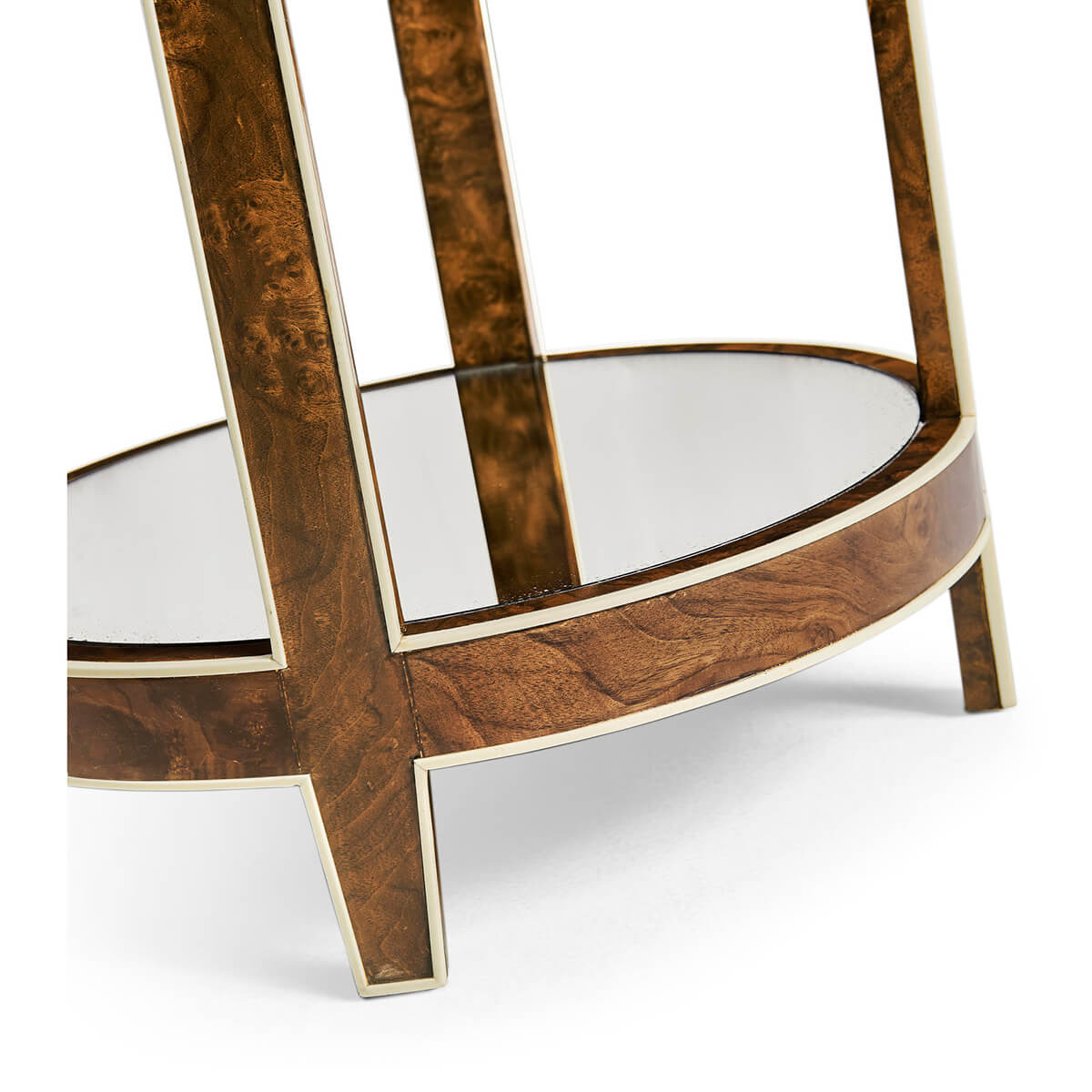Base detail, wooden accent table, Art Deco.