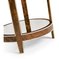 Base detail, wooden accent table, Art Deco.
