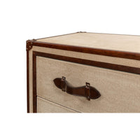 Close-up of handle on art deco chest.