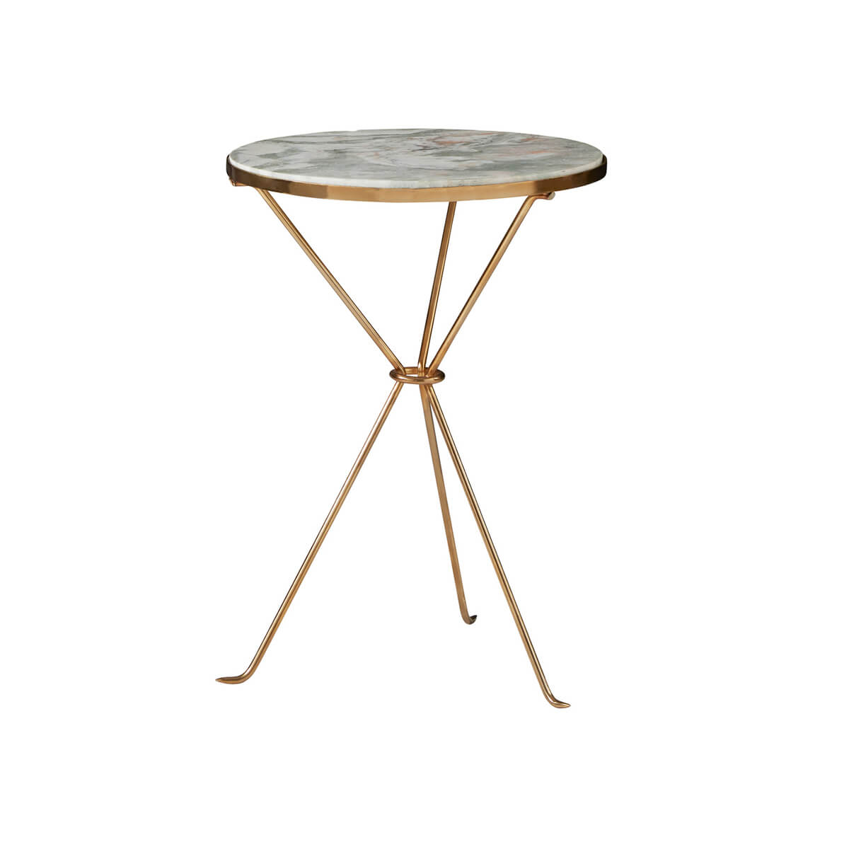 Marble-topped French Art Deco style accent table.