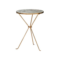 Marble-topped French Art Deco style accent table.
