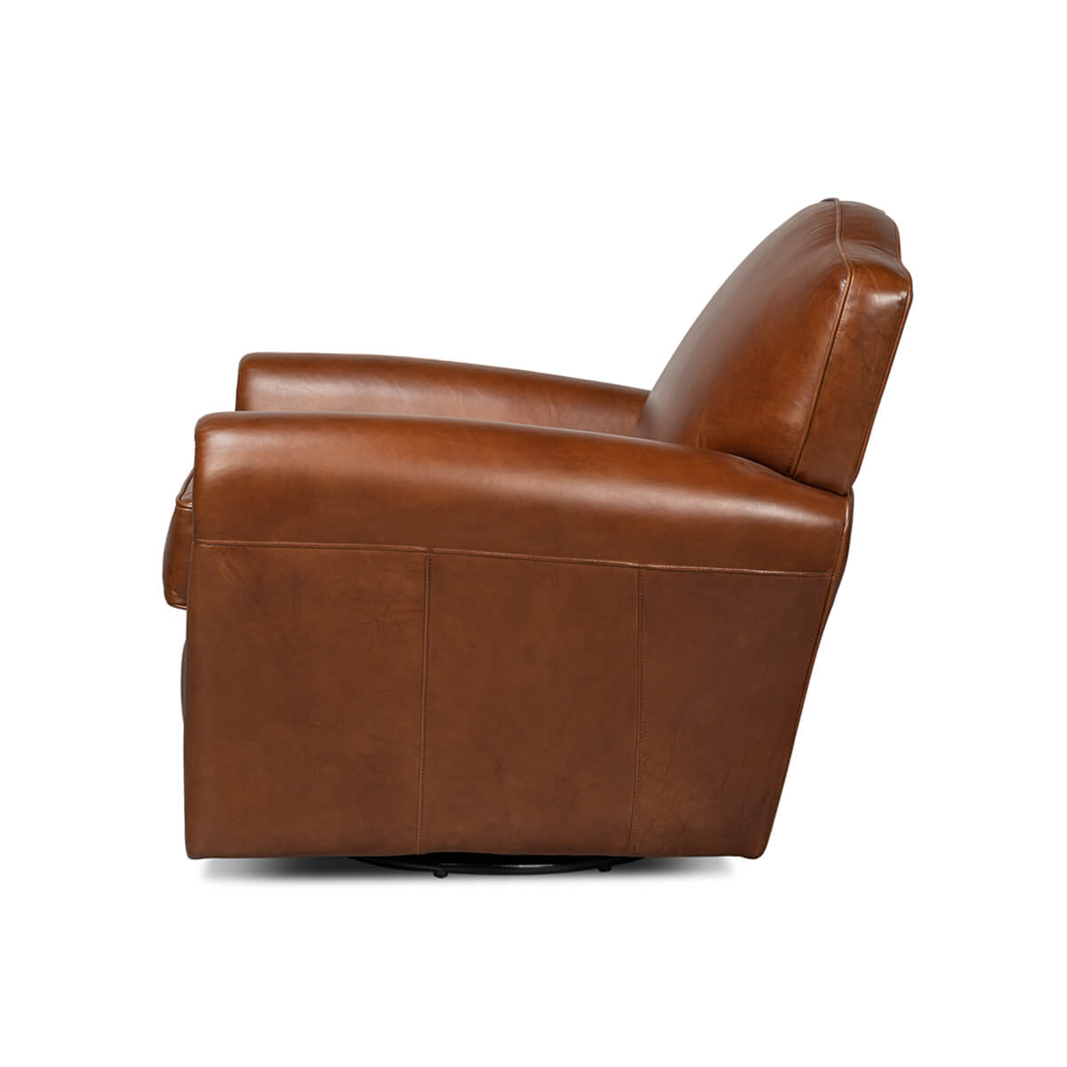 Side view leather club chair accent chairs.